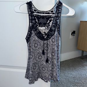 Blue and Cream Tank Top